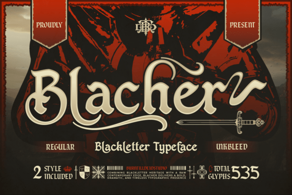 Blacher Font: Where Medieval Edge Meets Modern Design